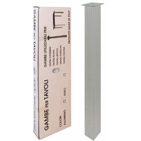 MOBILA - KIT 4 GAMBE QUADRE 40X40 MM CONPIASTRA FISSA ALLUMINIO