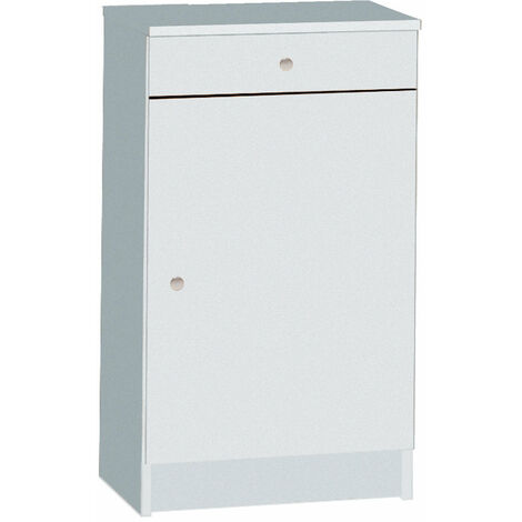 Mobile 1 Ante 1 Cassetto 46x80x34 cm Bianco Lisco