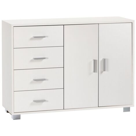 Mobile 2 Ante 4 Cassetti 116L x 41P x h86 – Finitura Bianco Fiammato – Sarmog
