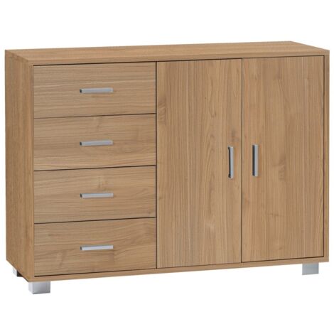 Mobile 2 Ante 4 Cassetti 116L x 41P x h86 – Finitura Legno Noce – Sarmog