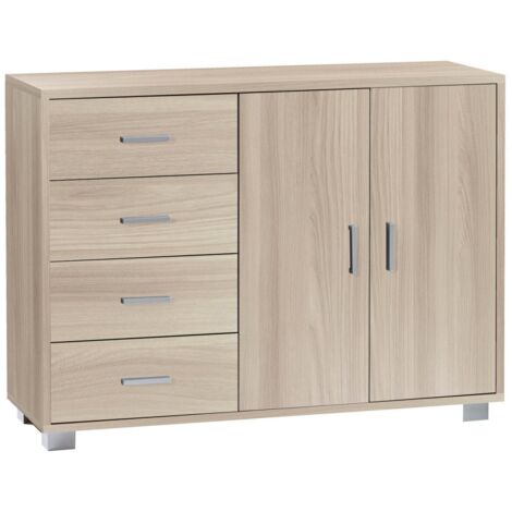 Mobile 2 Ante 4 Cassetti 116L x 41P x h86 – Finitura Olmo Chiaro – Sarmog