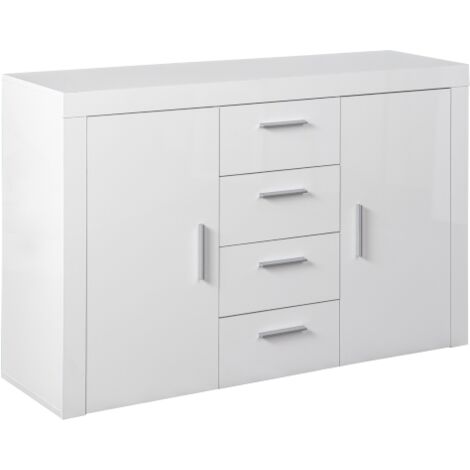 Mobile 2 Ante + 4 Cassetti 134X40Xh86 Cm Lacc. Bian