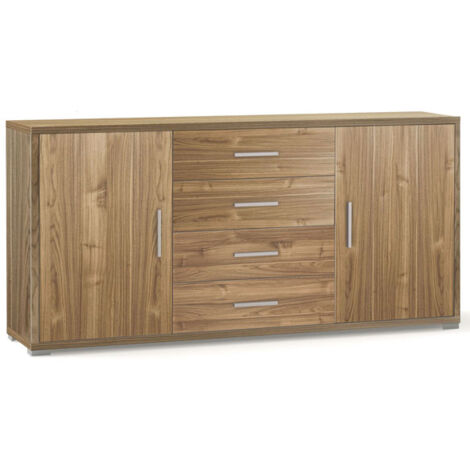 Mobile 2 Ante 4 Cassetti 174L x 41P x h84 – Finitura Legno Noce – Sarmog