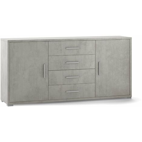 Mobile 2 Ante 4 Cassetti 174x84x41 cm Cemento