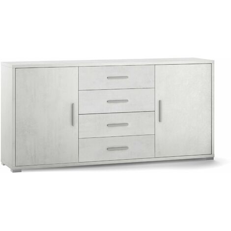 Mobile 2 Ante 4 Cassetti 174x84x41 cm Ossido Bianco