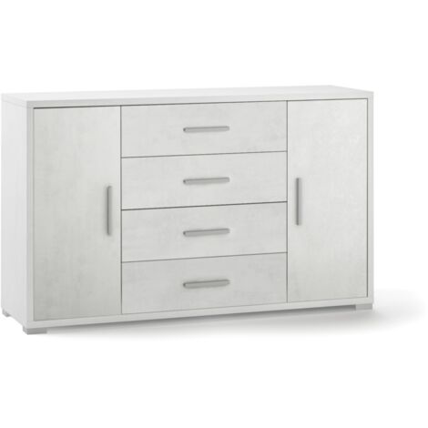 mobile 2 ante 4 cassetti bianco, 137x84x41 cm