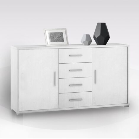 mobile 2 ante 4 cassetti bianco, 154x84x41 cm
