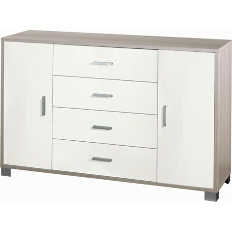 Mobile 2 ante 4 cassetti olmo chiaro 86x136x41 cm sarmog - sarmog