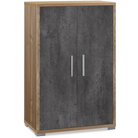 Mobile 2 Ante 71L x 41P x h110 – Finitura Legno Noce e Nero Opaco – Sarmog