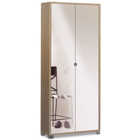 Mobile 2 Ante Specchio 83L x 29P x h190 – Finitura Legno Noce Stelvio con Specchio – Sarmog