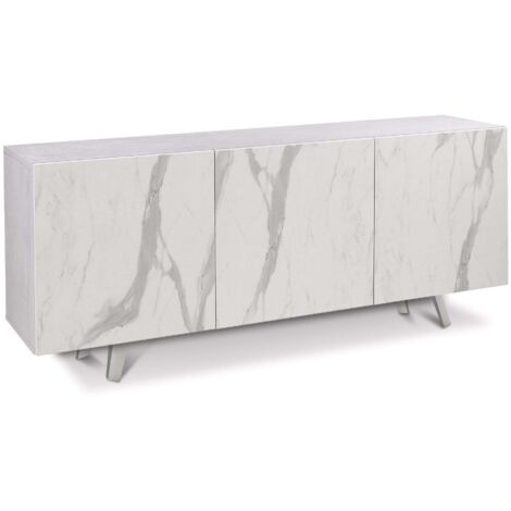 Mobile 3 Ante 174x70x41 cm Ossido Bianco/Marmo Calacatta