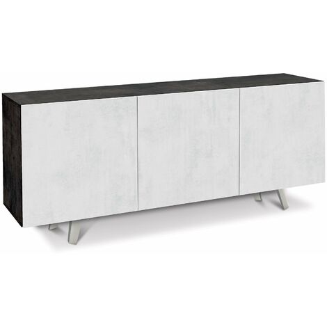 Mobile 3 Ante 174x70x41 cm Ossido Nero/Ossido Bianco