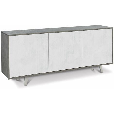 Mobile 3 Ante 177x74x41 cm Cemento/Ossido Bianco