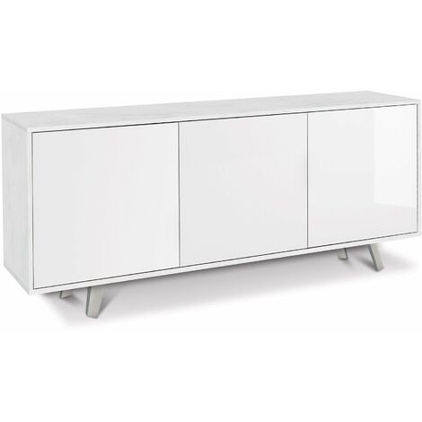 Mobile 3 Ante 177x74x41 cm Ossido Bianco/Bianco Lucido
