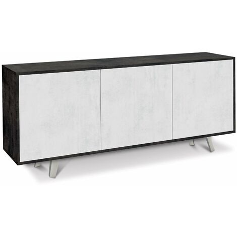 Mobile 3 Ante 177x74x41 cm Ossido Nero/Ossido Bianco