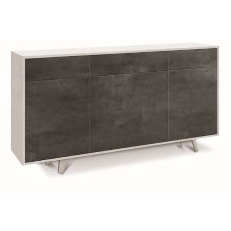 Mobile 3 Ante 3 Cassetti 164L x 41P x h92 – Finitura Bianco Opaco e Nero Opaco – Sarmog