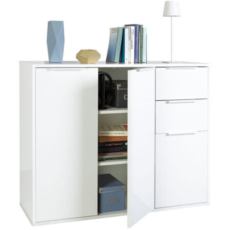 MOBILE 3A+2C CM 106X35X87H BIANCO/BIANCO LUC.- 1,0 pz