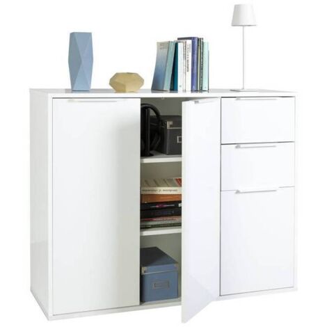 MOBILE 3A+2C CM 106X35X87H BIANCO/BIANCO LUC.