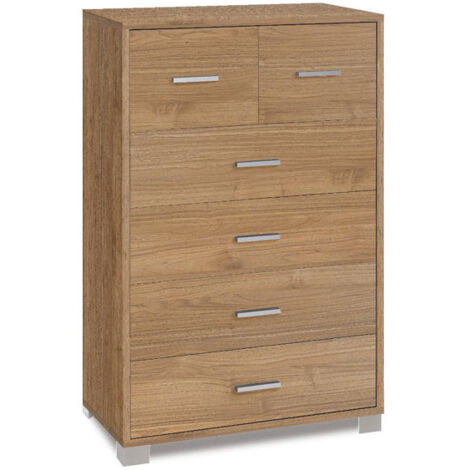 Mobile 4 + 2 Cassetti 70L x 41P x h112 – Finitura Legno Noce Stelvio – Sarmog