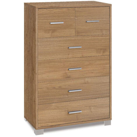 Mobile 4 + 2 Cassetti 70L x 41P x h112 – Finitura Legno Noce Stelvio – Sarmog