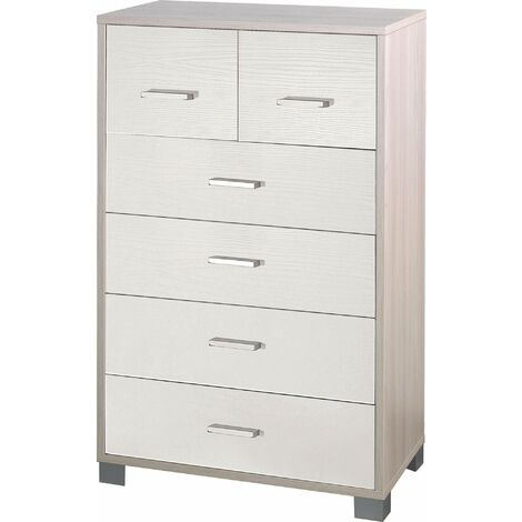 Mobile 4+2 Cassetti 70x112x41 cm Olmo Chiaro/Bianco Fiammato