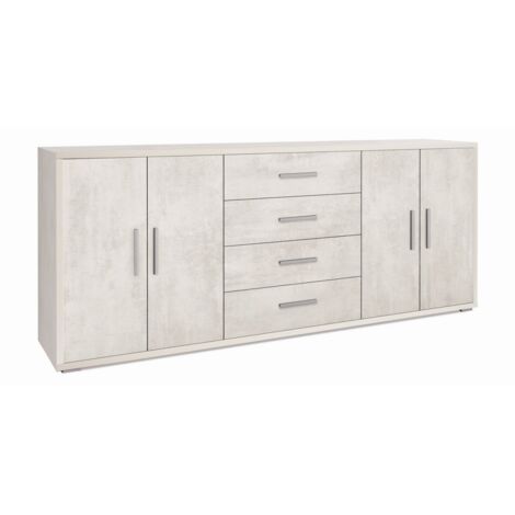 Mobile 4 Ante 4 Cassetti 203L x 41P x h84 – Finitura Bianco Opaco – Sarmog