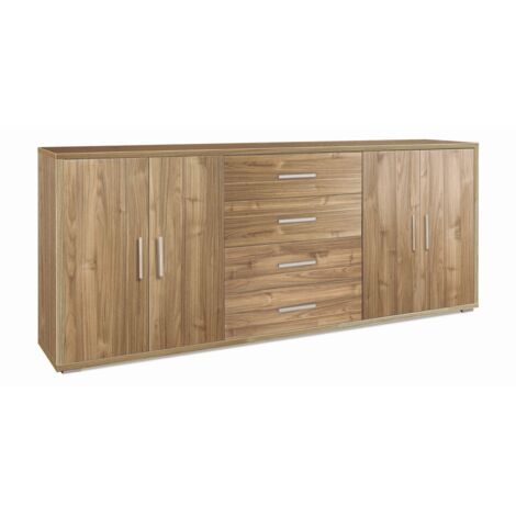 Mobile 4 Ante 4 Cassetti 203L x 41P x h84 – Finitura Legno Noce – Sarmog