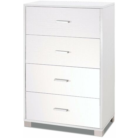 Mobile 4 Cassetti 70x112x41 cm Bianco Fiammato
