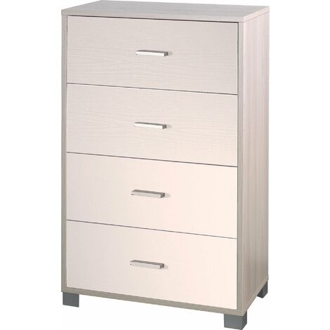 Mobile 4 Cassetti 70x112x41 cm Olmo Chiaro/Bianco Fiammato