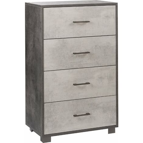 Mobile 4 Cassetti 70x112x41 cm Ossido Nero/Cemento