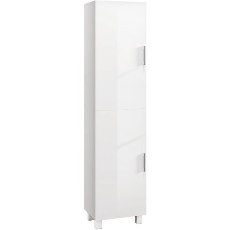 Mobile a Colonna da Bagno con 2 Armadietti 40x30x167,5 cm Bianco
