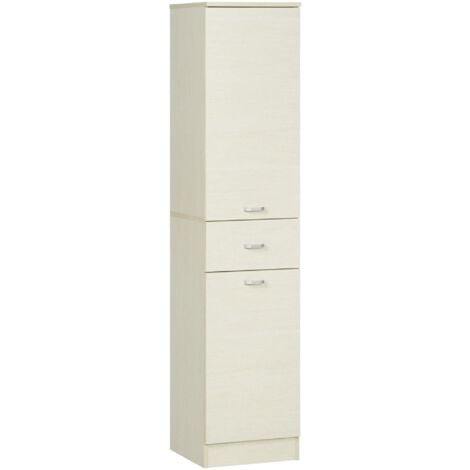 Mobile a Colonna per Bagno 34x34x150 cm 2 Ante 1 Cassetto Color Legno