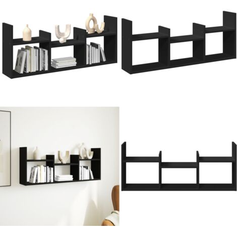 Mobile a Parete 100x18x40 cm Nero in Legno Multistrato - Armadio a parete - Armadio in truciolato