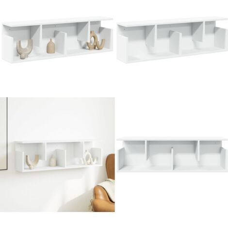 Mobile a Parete 100x20x30 cm Bianco in Legno Multistrato - Armadio a muro - Mobile a parete