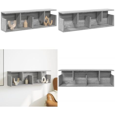 Mobile a Parete 100x20x30 cm Grigio Sonoma in Legno Multistrato - Armadio a parete - Mobile a parete