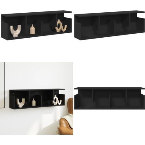 Mobile a Parete 100x20x30 cm Nero in Legno Multistrato - Armadio a muro - Mobile a parete