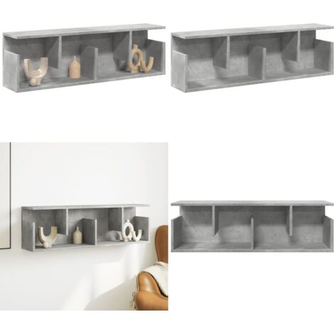 Mobile a Parete 100x20x30cm Grigio Cemento in Legno Multistrato - Armadio a muro - Mobile a parete