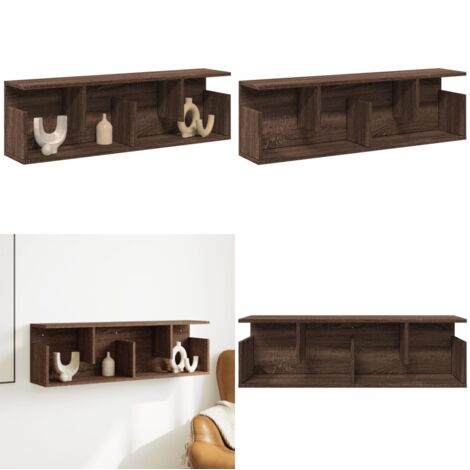 Mobile a Parete 100x20x30cm Rovere Marrone in Legno Multistrato - Mobile a parete - Armadio a parete