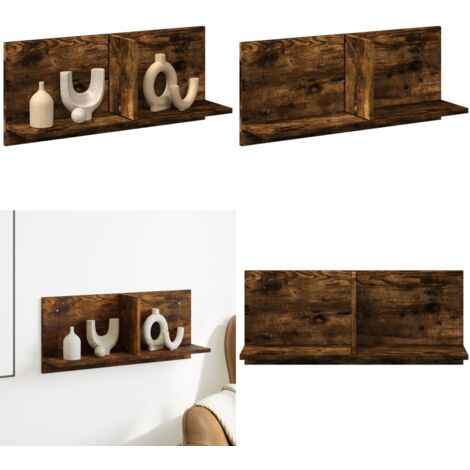 Mobile a Parete 70x16,5x30 cm Rovere Fumo in Legno Multistrato - Armadio a muro - Mobile a parete
