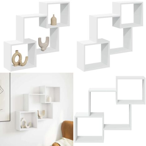 Mobile a Parete 78x18x71 cm Bianco in Legno Multistrato - Armadio a muro - Mobile a parete