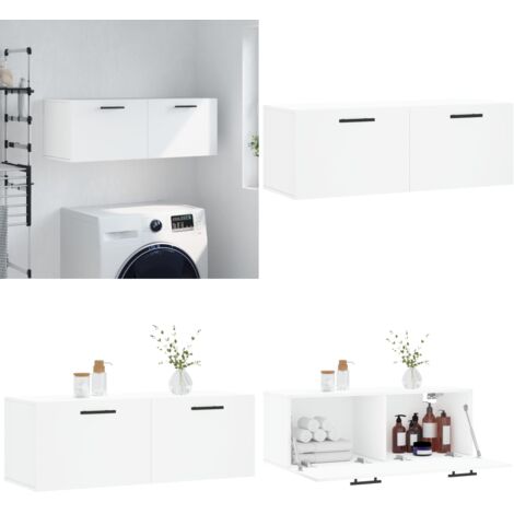 Mobile a Parete Bianco 100x36,5x35 cm in Legno Multistrato - Mobile a parete - Armadio a parete