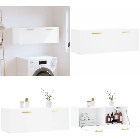Mobile a Parete Bianco 100x36,5x35 cm in Legno Multistrato - Mobile a parete - Armadio a parete