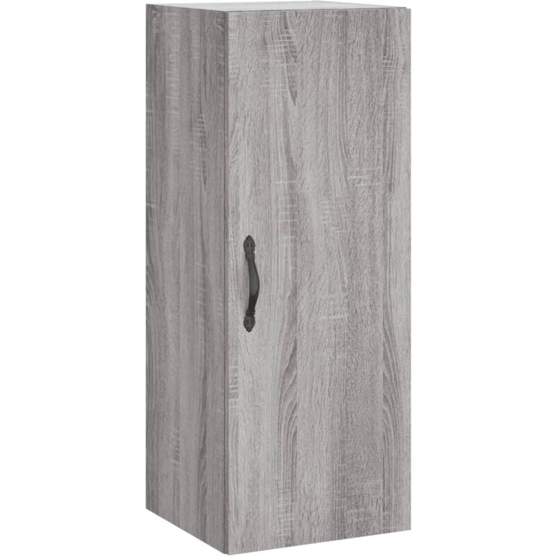 Mobile a Parete Grigio Sonoma 34,5x34x90 cm Legno Multistrato Vidaxl