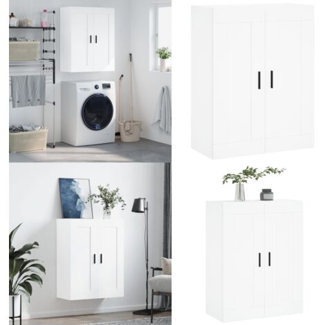 Mobile a Parete Bianco 69,5x34,90 cm in Legno Multistrato - Armadio in legno multistrato - Armadio bianco