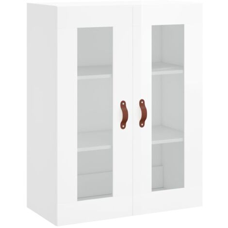 Mobile a Parete Bianco Lucido 69,5x34x90 cm vidaXL