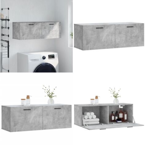 Mobile a Parete Grigio Cemento 100x36,5x35 cm Legno Multistrato - Mobile a parete - Armadio a parete