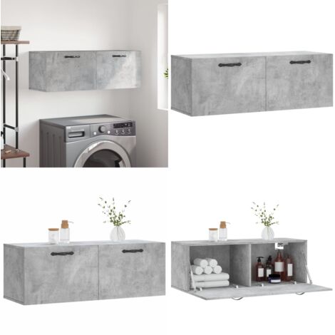 Mobile a Parete Grigio Cemento 100x36,5x35 cm Legno Multistrato - Mobile a parete - Armadio a parete
