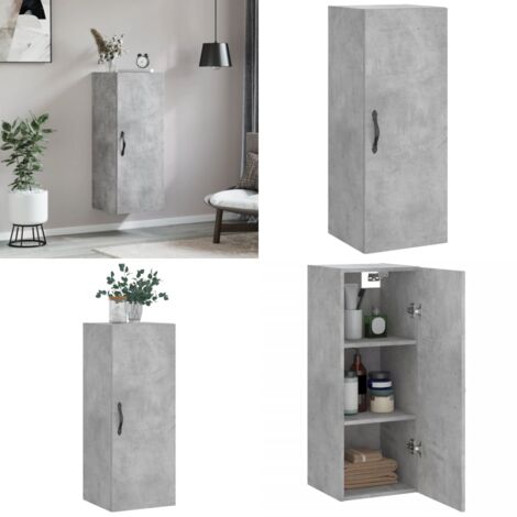 Mobile a Parete Grigio Cemento 34,5x34x90 cm Legno Multistrato - Mobile a parete - Armadio a muro