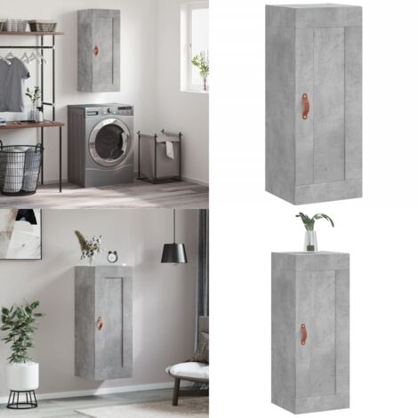 Mobile a Parete Grigio Cemento 34,5x34x90 cm Legno Multistrato - Mobile a parete - Armadio a muro