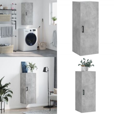 Mobile a Parete Grigio Cemento 34,5x34x90 cm - Mobile a parete - Armadio a muro